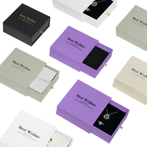 Wholesale Craft Paper Small <b>Brown</b> Jewelry <b>Box</b> Customize Fancy Luxury Drawer Jewelry Packaging <b>Box</b> with Logo - Product Image 5