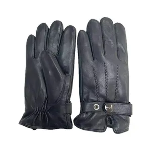 Доступны классические мужские черные кожаные перчатки из овчины на заказ, варежки