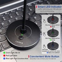 Microphone à condensateur USB Type-C CMTECK G009-ENC, directivité cardioïde, réduction du bruit, éclairage LED RGB - Portable pour l'enregistrement