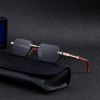 Nouvelles Lunettes de Soleil Sans Monture à Bords Taillés Diamant UV400 pour Hommes, Style Européen et Américain, Protection Solaire Extérieure, Idéales pour la Conduite