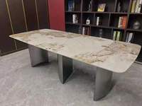 Table à manger en céramique résistante aux rayures, taille client, 2,8 m, table à manger moderne avec 12 chaises