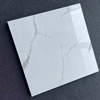 Meilleur prix fournisseur Carrelage en céramique émaillée vitrifiée pour sol, motif fleur blanche, 600x600