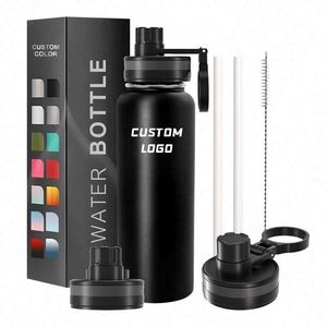 Botella de Agua Aislada de Acero Inoxidable de 32 oz con Logotipo Personalizado para Niños, Niñas, Adultos, Deportes y Campamento - Product Image 3