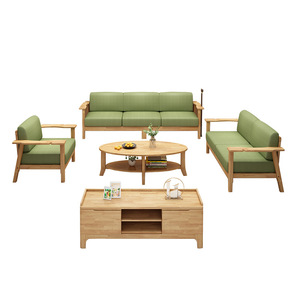 Nordic Solid Wood <b>Sofa</b> Set Modern Minimalist Living Room Furniture U Shape Upholstered <b>Foam</b> Filling For Adults And Elderly - Product Image 3