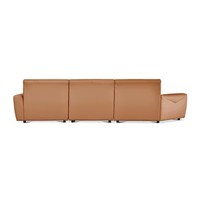 Canapé d'angle moderne en cuir véritable avec structure en bois, idéal pour salon, hôtel, maison, villa (OEM)