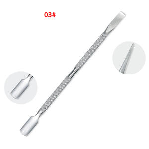 Poussoir à cuticules double face en acier inoxydable Outil de nettoyage des ongles Poussoir à vernis en gel Outils d'élimination des peaux mortes des cuticules - Product Image 4