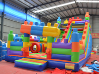 Château gonflable à sauter en PVC commercial de 8*6*5m/personnalisé, 5-10 places, avec toboggan, château gonflable combiné pour enfants