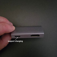 Flash Drive 4K HD Sudut Kanan, Adaptor Multiport Logam Berkilau HDTV, Hub USB Tipe C, Docking Station
