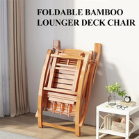 Chaise longue d'extérieur Chaise à bascule en bambou Chaise longue de jardin inclinable pour personnes âgées
