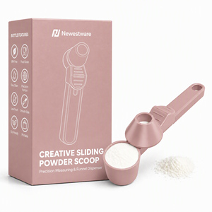 Messlöffel mit Schiebedeckel für Proteinpulver, Auslaufsicherer Trichterlöffel für Kaffee, Milchpulver, Tee, Kakao, Küche - Product Image 1