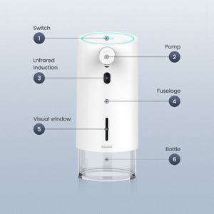 Phòng Tắm Gắn Tường Touchless Tự Động Tay Miễn Phí Tạo Bọt Xà Phòng Với Chai Có Thể Nhìn Thấy - Product Image 3