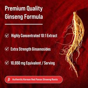 Capsules de ginseng coréen Panax - Extrait de racine haute puissance pour l'énergie, les performances et la mémoire, 60 unités - Product Image 6