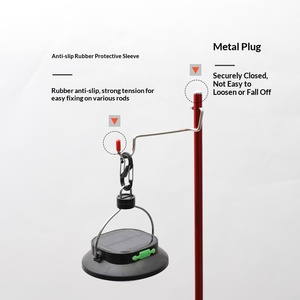 Support de lanterne pliable en alliage d'aluminium ultraléger pour l'extérieur, 3 sections, mât de lumière portable pour table de pique-nique - Product Image 3