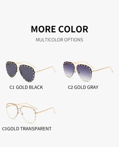 Lunettes de soleil classiques à rivets UV400 pour femmes et hommes - Sac de luxe tendance - Product Image 6