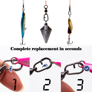 WEIHE haute vitesse huit anneaux de connexion s'enclenche nouveau produit portant une broche ovale forte traction pêche en mer boucle connecteur émerillons boutons-pression - Product Image 6