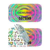 Renbang Silver Holographic Vinyl Warranty Void Tamper Proof Security Labels Stickers Transparent Serial Number Laser Custom Logo