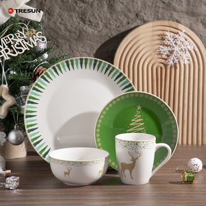 Nouvel arrivage personnalisé de vaisselle de Noël design <span class=keywords><strong>neige</strong></span> 16 pièces de cuisine thème <span class=keywords><strong>assiette</strong></span> et bol en porcelaine <span class=keywords><strong>blanche</strong></span> ensemble de tasses - Product Image 3
