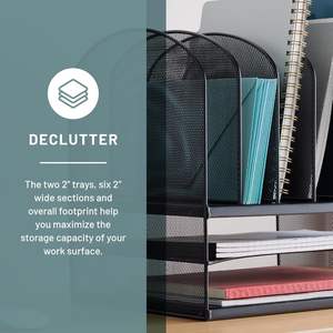 Organizador de Accesorios de Oficina Multifuncional Moderno Vertical de 4 Niveles, Organizador de Archivos de Escritorio de Metal para Sala de Estar - Product Image 4