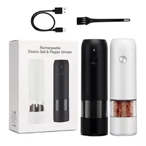 Automatic Mini Portable Grinder Salt And Pepper Grinder Electric USB Rechargeable Pepper Mill