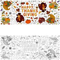Nappe géante en papier 76x183cm à thème Thanksgiving pour coloriage DIY, jetable, vente en gros