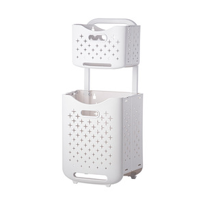 Panier à linge pliable pour la maison, panier à linge pour salle de bain, panier à linge mural pour les toilettes, panier de rangement pour vêtements sales avec roulettes - Product Image 1