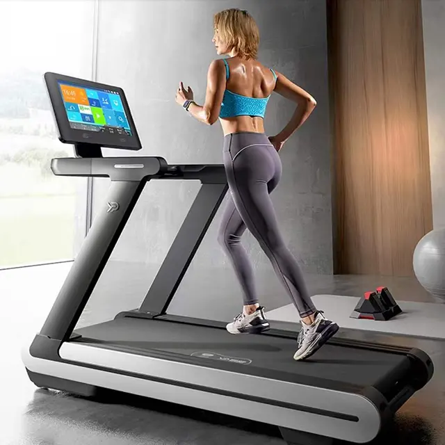 YPOO, cinta de correr comercial, cinta de correr con Motor comercial con Tv, máquina de ejercicio para gimnasio con aplicación YPOOFIT a precio de fábrica