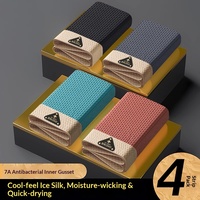 Sous-vêtements pour hommes en soie glacée d'été, sous-vêtements antibactériens de qualité 7A, boxers en nylon pour hommes, super respirants, confortables, boxers pour hommes