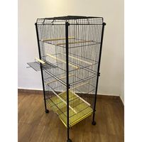 Grande volière abordable pour perruches, avec perchoirs superposés, roulettes et structure à montage simple
