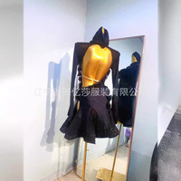 Nouvelle tenue de danse latine européenne et américaine Wy009, robe de performance 100 % polyester pour compétition et entraînement en groupe professionnel