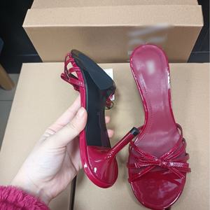 Escarpins de <span class=keywords><strong>Mariage</strong></span> Rouges Pointus QuiteS, Talons Fins avec <span class=keywords><strong>Petit</strong></span> Nœud, Sandales Simples, Vente en Gros, Chaussures de Soirée Sexy à Talons Hauts pour la Mariée - Product Image 5