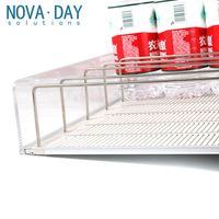 Novaday détail étagère rouleau piste en bouteille boisson poussoir étagère rouleau système de piste pour supermarché étagère