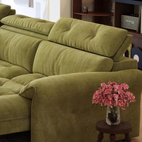 Sofá Cama Eléctrico Extensible con Tela Chenille y Antiarañazos para Apartamentos Pequeños, Muebles de Sala de Estar, Reposacabezas Ajustable