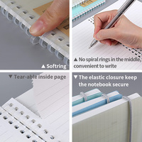 Carnet à spirales à couverture rigide imperméable en PP souple avec anneaux, 80 feuilles, formats B5, A5, A6, pour le bureau