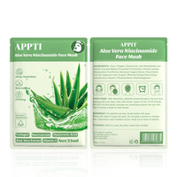 Masque en tissu hydratant et apaisant à l'aloe vera, niacinamide, collagène, acide hyaluronique et vitamine C, pour affiner les pores, marque privée, OEM ODM, 25ml