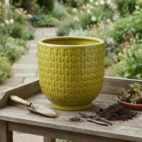 Pots de fleurs en céramique en gros, jardinières modernes rondes pour plantes d'intérieur et d'extérieur, décoration de jardin, patio, maison, fabricant