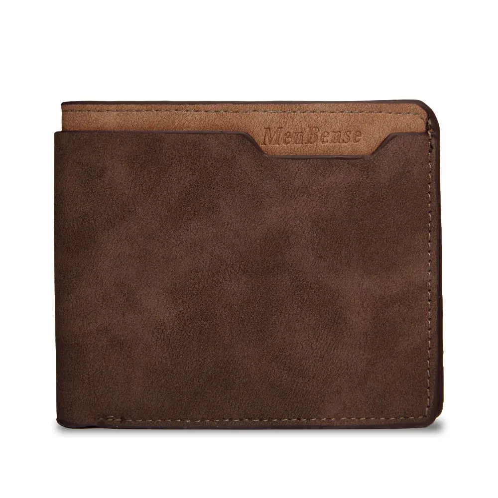 Nieuwe Mode Lederen Heren Portemonnee Matte Korte Kaarthouder Geldclip Clutch Mannelijke Casual Portemonnee Multifunctionele Portemonnee Heren