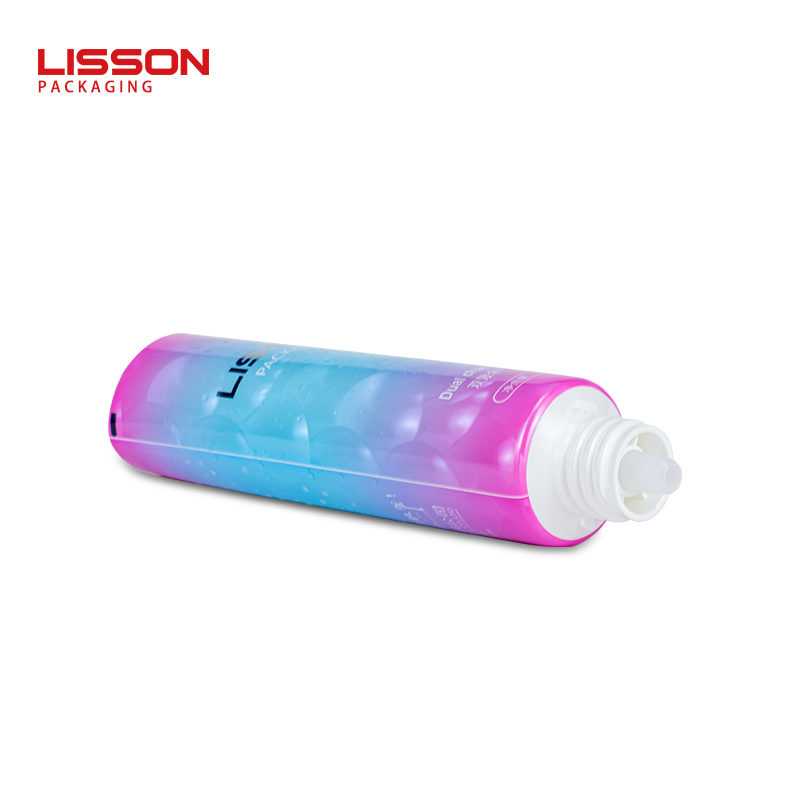 60ml 60ml eco amigable vacía 2 en 1 doble cámara de embalaje de Tubo con doble color flip top tapa