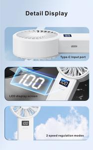 Nouveau ventilateur portable d'été 2025 à affichage numérique, recharge USB haute vitesse, refroidissement par air, mini ventilateur de poche - Product Image 4