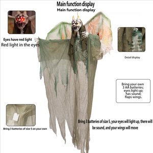 Decorazione per Parchi a Tema, Atmosfera Horror per le Feste, Demone Elettrico con Ali Svolazzanti, Angelo Luminoso, Grande Fantasma Sospeso per Halloween - Product Image 5