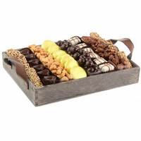 Boîte de fruits secs vide en bois boîte d'emballage de fruits secs au chocolat