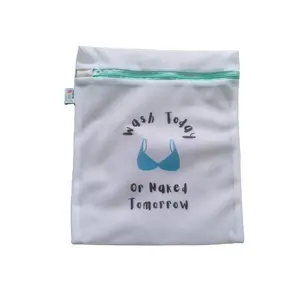 Vendita calda logo personalizzato vestiti protettore lavaggio reggiseno Lingerie lavaggio borse con cerniera