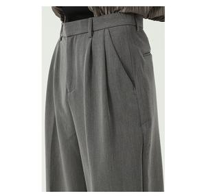 Produttore personalizzato <span class=keywords><strong>uomo</strong></span> grigio larghi larghi <span class=keywords><strong>pantaloni</strong></span> larghi in lana poliestere dritto a gamba larga da <span class=keywords><strong>uomo</strong></span> vestono <span class=keywords><strong>pantaloni</strong></span> con tasche <span class=keywords><strong>laterali</strong></span> - Product Image 3