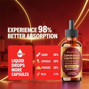 Tetesan larutan campuran relaksasi alami | Ekstrak Lemon Balm untuk menghilangkan stres & suplemen cair potensi tinggi tidur lebih baik - Product Image 6