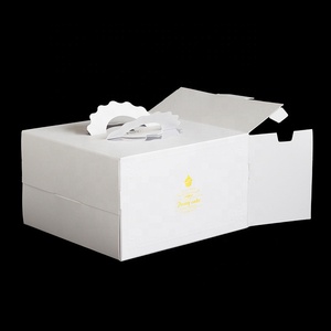 Großhandel Luxuriöse 6 <span class=keywords><strong>8</strong></span> 10 12 Zoll Weiße Hochzeitstortenbox mit Griff Individuell Bedruckte Lebensmittelechte Geburtstags-Papiertortenboxen - Product Image 6