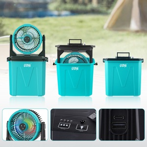 Winningstar 10 Inch USB Spray Fan Peacock Blue Cordless Mist <b>Sprayer</b> Outdoor Cooling - Product Image 4