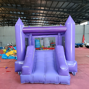<span class=keywords><strong>Château</strong></span> Gonflable Violet en PVC avec Toboggan, Capacité 500kg pour 3-5 Personnes, Usage Commercial, Fête en Jardin - Product Image 2