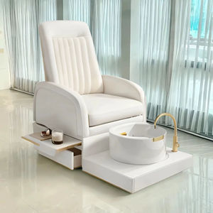 Muebles de Salón de Uñas 2026, Sillas de Pedicura Blancas de Lujo, Plataforma Blanca con Función de Ducha, Silla de Manicura con Masaje y Spa para Pies - Product Image 1