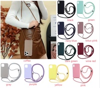 Crossbody kordon kordon sıvı silikon iPhone için kılıf 17 hava 16 15 14 13 12 11 Pro Max artı Mini 16E kolye kayış yumuşak kapak