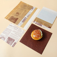 Hamburger de qualité alimentaire avec logo personnalisé Emballage résistant à l'huile en papier résistant aux graisses Feuilles d'emballage de sécurité pour fast-food à emporter