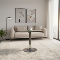 Table Basse Extensible Décorative en Bois et Acier Inoxydable, Design Moderne, Finition Dorée, Personnalisable, Prix Usine